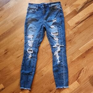 Cello Ripped Blue Skinny Jeans